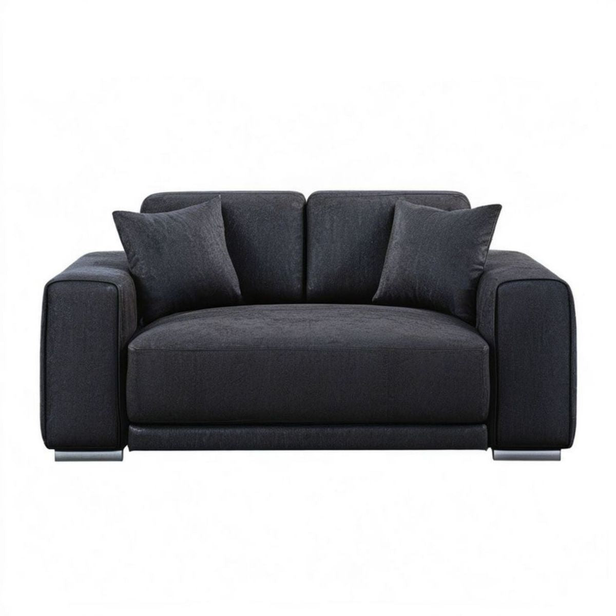 Sofa 2-osobowa do salonu 170 x 90 x 85 cm antracytowa z tapicerką poliestrową