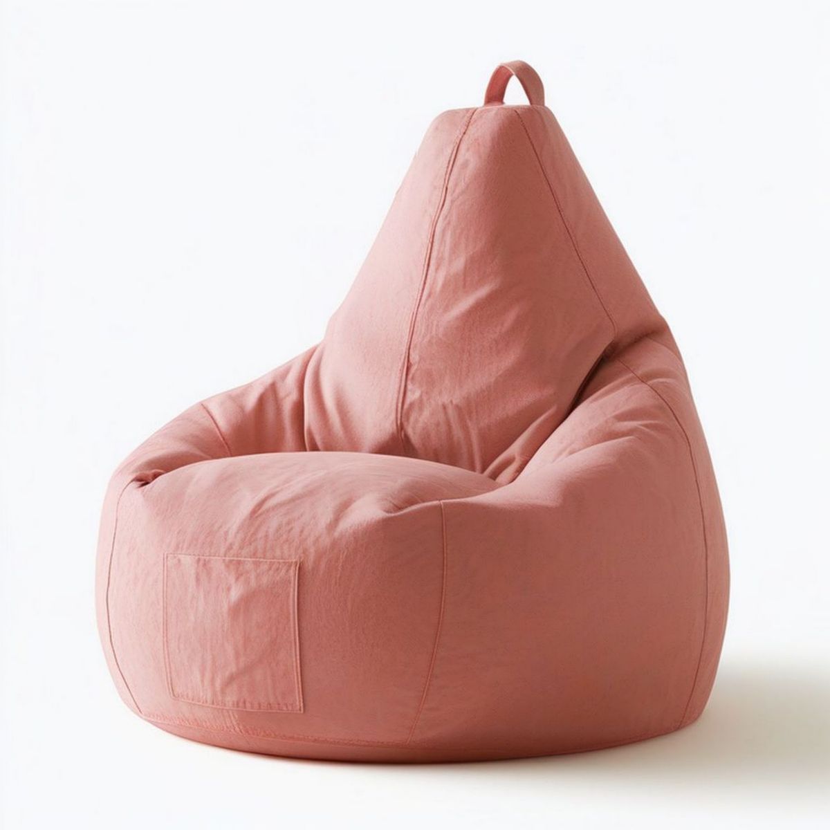 Różowa pufa sako stożkowa z poliestru 90 × 90 × 110 cm