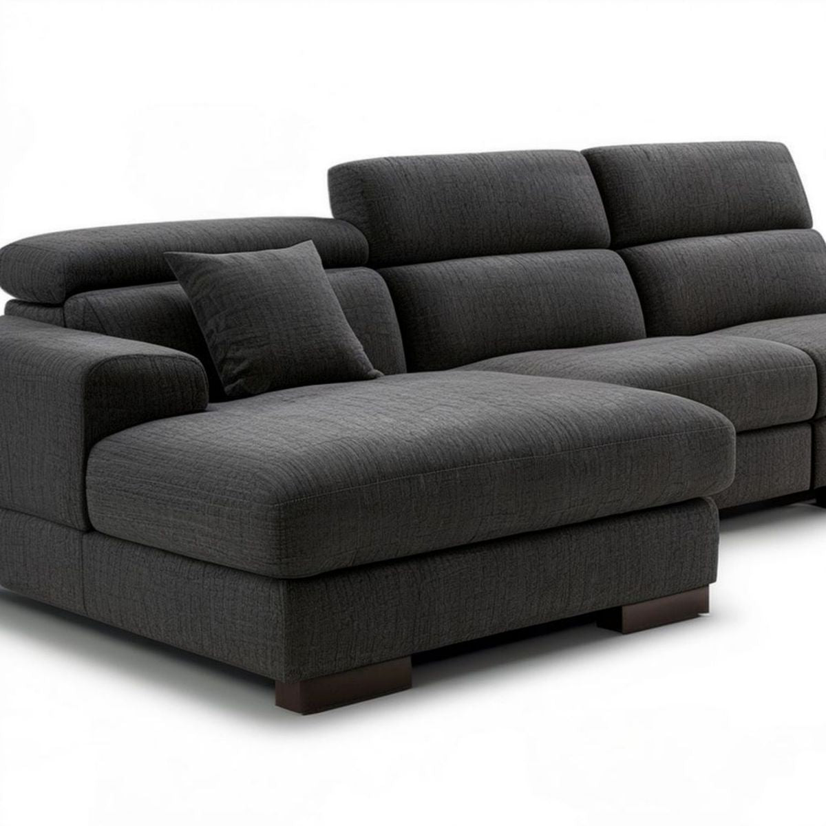 Lewostronny narożnik z szezlongiem 280 × 165 × 88 cm, ciemnoszary